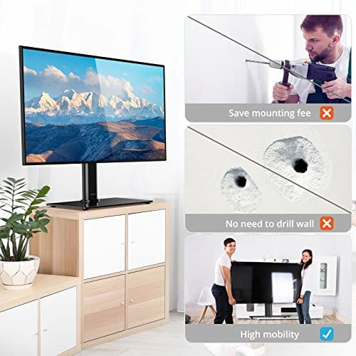 ATUMTEK Stojak pod telewizor, wychylny, do telewizorów plazmowych LCD LED OLED o przekątnej 37-65 cali, płaski i zakrzywiony do 88 lbs - obrazek 4