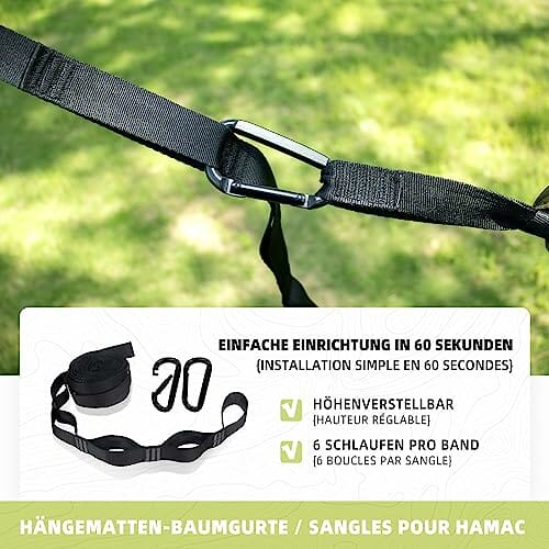 BTRWOR Hamak - ultralekki hamak kempingowy podróżny, podwójny i pojedynczy, nośność 300 kg, oddychający, szybkoschnący, przenośny hamak, do użytku na zewnątrz, wewnątrz, do ogrodu - obrazek 4