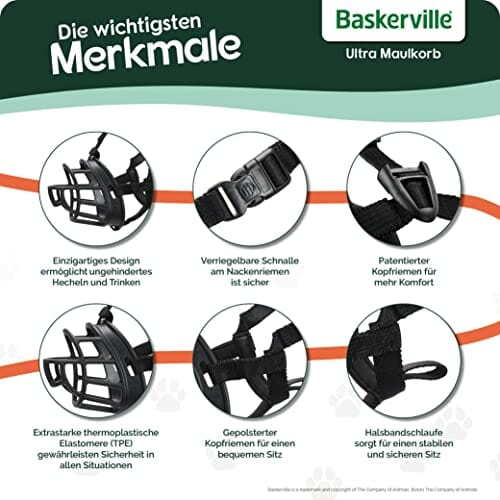 Bezpieczny kaganiec BASKERVILLE ULTRA rozmiar 4, opatentowany ludzki d - obrazek 7