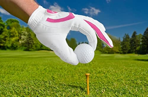 BOSSER Damskie rękawice golfowe ze skóry i elastanu dla lewej dłoni (praworęcznych), ergonomiczne - obrazek 3