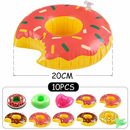 VGOODALL Nadmuchiwany uchwyt na napoje, 10 sztuk, uchwyt na butelki, puszki, dekoracja na imprezę, zabawki kąpielowe - obrazek 7