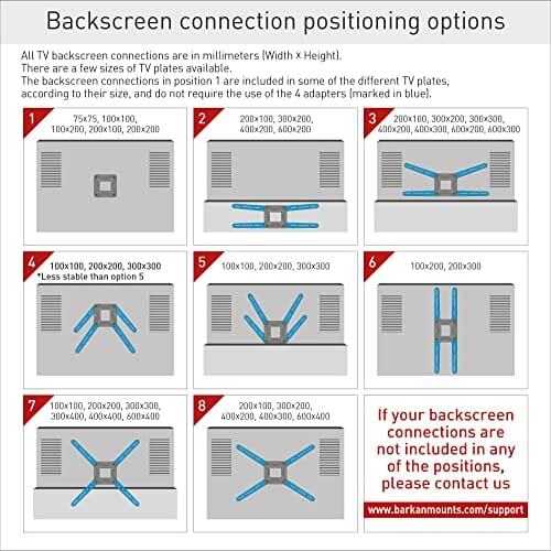 Barkan 76 cm długi biały uchwyt ścienny do telewizora, 13 - 65 cali wychylny / pochylany / ruchomy uchwyt na telewizor, wytrzymuje do 36 kg, bardzo długi wysuw, do LED OLED LCD, maks. VESA 400 x 400 - obrazek 2
