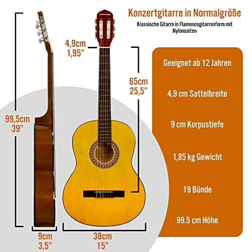3rd Avenue Pełnowymiarowa (4/4) hiszpańska gitara klasyczna FX w zesta - obrazek 6