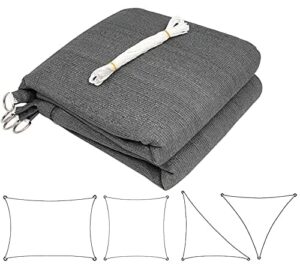 Laneetal Sonnensegel Rechteck, Sonnenschutz Garten Balkon Terrasse HDPE atmungsaktiv Schattenspender Rechteckig 3 x 4 m Grau