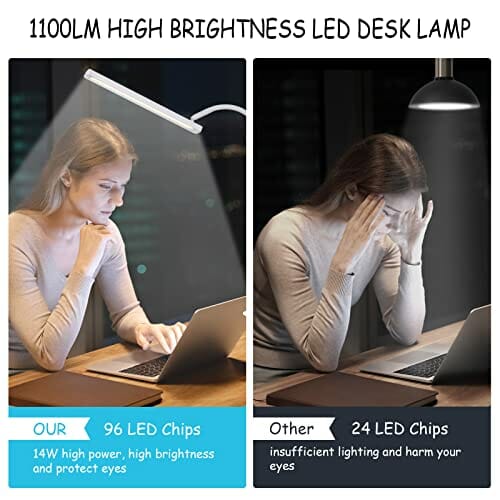 Lampa Biurkowa LED z Zaciskiem (Gooseneck - Czarny) - obrazek 8