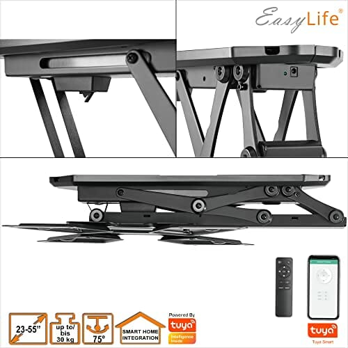 VAR-Listing EasyLife uchwyt sufitowy do telewizora elektrycznie obracany + integracja Smart Home (EL-DHM-55S do 55 cali, czarny) - obrazek 5