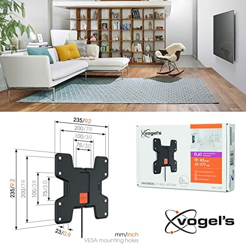 Vogel'S WALL 3105 Płaski Uchwyt do Telewizora, Czarny, 1 Sztuka - obrazek 4