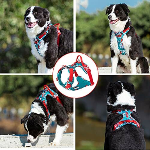 Szelki dla psa, bez ciągnięcia, odblaskowe, oddychające, regulowane przednie klipsy, szelki dla psa, outdoorowe, kamizelka treningowa dla zwierząt domowych, łatwa do kontrolowania, odpowiednia dla dużych, średnich i małych psów, bezpłatne oświetlenie LED dla psa - obrazek 6