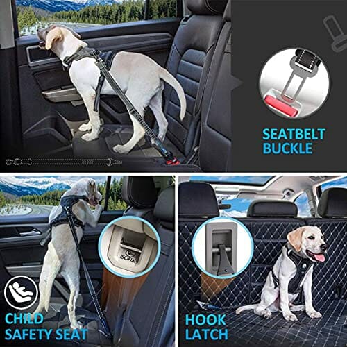 Uprząż bezpieczeństwa dla psa, pas bezpieczeństwa 3 w 1, odblaskowy pa - obrazek 7