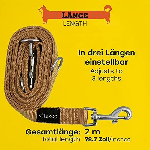 Brązowa smycz dla psa - regulowana, 4 długości, odpowiednia dla dużych - obrazek 6
