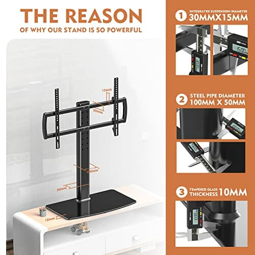 HT03B-003P Uniwersalny stojak pod telewizor z uchwytem ściennym od 40 - obrazek 2