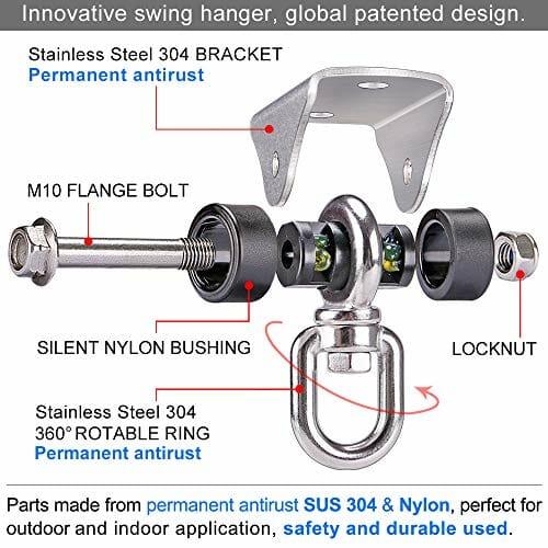 BeneLabel Drewno/betonowy wieszak na hamak, huśtawka, śruba wisząca, o - obrazek 7