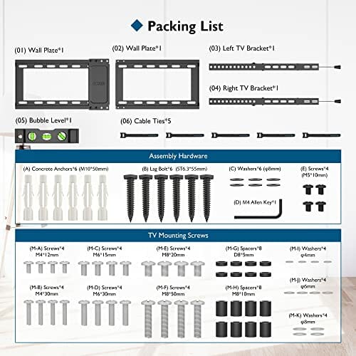 BONTEC Uchwyt ścienny do Telewizora do Większości 37-82 Calowych Telewizorów Plazmowych LCD z Płaskim Ekranem do 60kg, Uchwyt ścienny do Telewizora z Pochyleniem o Max. VESA 600x400mm - obrazek 2
