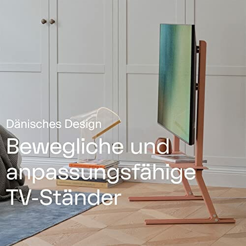 Pedestal Bendy wysoka szafka pod telewizor, stojak pod telewizor, duński design, wysoki stolik pod telewizor do salonu, szafka pod telewizor, kolor czarny - obrazek 3