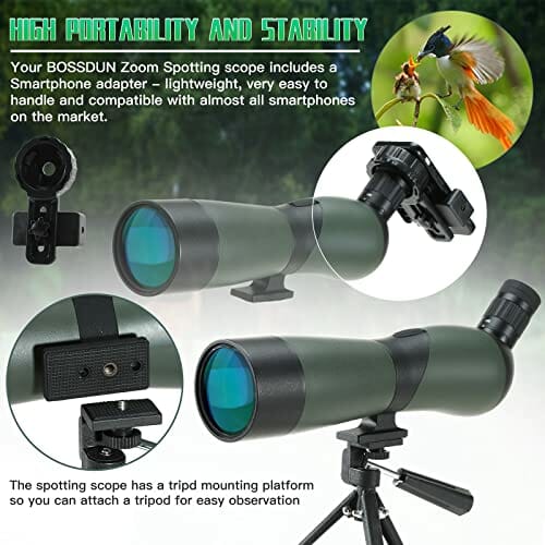 Statyw do spektyw, torba do przenoszenia i adapter do smartfona – HD wodoszczelny monokular zakres zastosowania do safari, zwiedzania, stargazing, łucznictwo, kemping, dzikie zwierzęta, strzelanie sportowe - obrazek 5