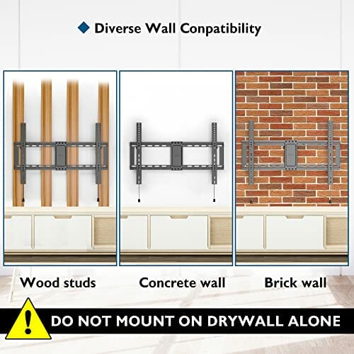 BONTEC Uchwyt ścienny do Telewizora do Większości 37-82 Calowych Telewizorów Plazmowych LCD z Płaskim Ekranem do 60kg, Uchwyt ścienny do Telewizora z Pochyleniem o Max. VESA 600x400mm - obrazek 4