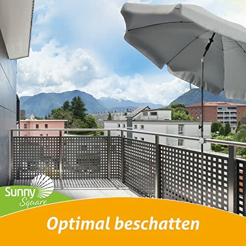 4smile Sonnenschirmhalter Balkongeländer – Aluminium Sonnenschirm Balkon Halterung - Schirmhalterung SunnySquare, stabiles Universaltalent, hält jeden Balkonschirm - obrazek 6