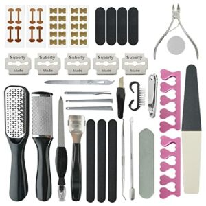 Zestaw do pielęgnacji stóp, 59-częściowy zestaw do pielęgnacji stóp, profesjonalny zestaw do pielęgnacji paznokci ze stali nierdzewnej, obcinacz do paznokci w domu, zestaw do pielęgnacji paznokci, dla kobiet i mężczyzn, do salonu lub pielęgnacji stóp