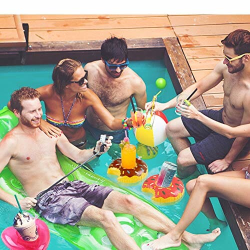 VGOODALL Nadmuchiwany uchwyt na napoje, 10 sztuk, uchwyt na butelki, puszki, dekoracja na imprezę, zabawki kąpielowe - obrazek 5