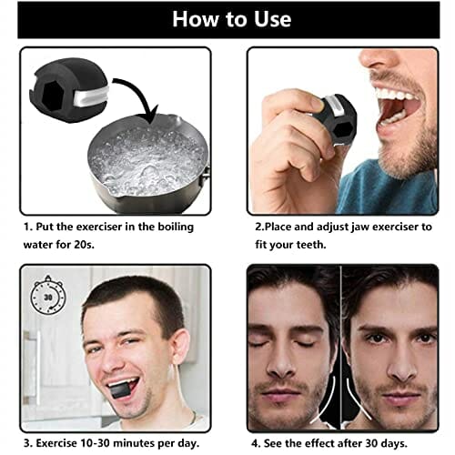 4-częściowy Jawline Exerciser Fitness Ball, Facial Fitness Ball, Ćwiczenia Most do żucia, Twarz Szyja Trener do wzmocnienia i naprężenia obszaru szczęki i szyi - obrazek 3