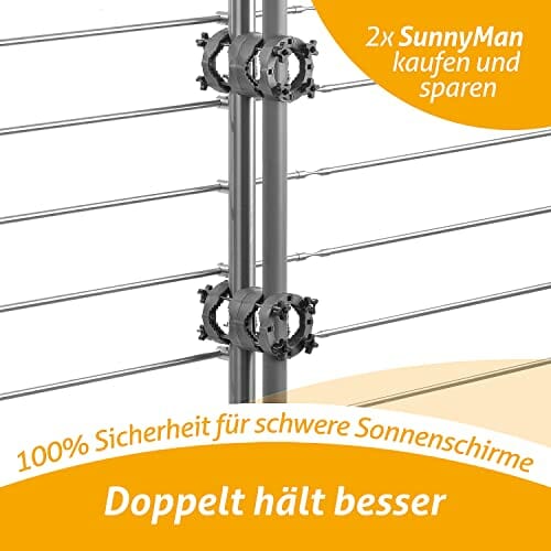 4smile Uchwyt na parasol przeciwsłoneczny na balustradę balkonową - be - obrazek 2