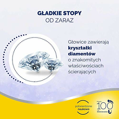 Scholl Velvet Smooth Wet&Dry Głowice obrotowe do pilników Scholl z kryształkami diamentów silnie ścierające martwy naskórek i zrogowacenia na stopach na sucho i na mokro 2 szt. - obrazek 5