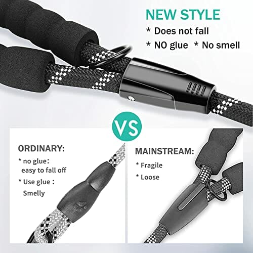 Podwójna smycz bez plątania, odblaskowa smycz dla dwóch psów, podwójna smycz z wyściełanymi uchwytami, bardzo elastyczna, krótka, dla dwóch psów, do spacerów/treningu - obrazek 4