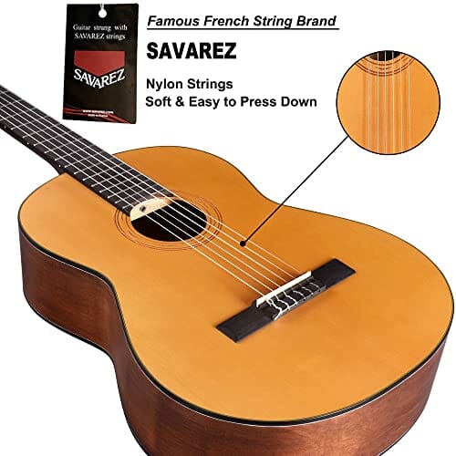 WINZZ Gitara koncertowa 39" z strunami Savarez - obrazek 5