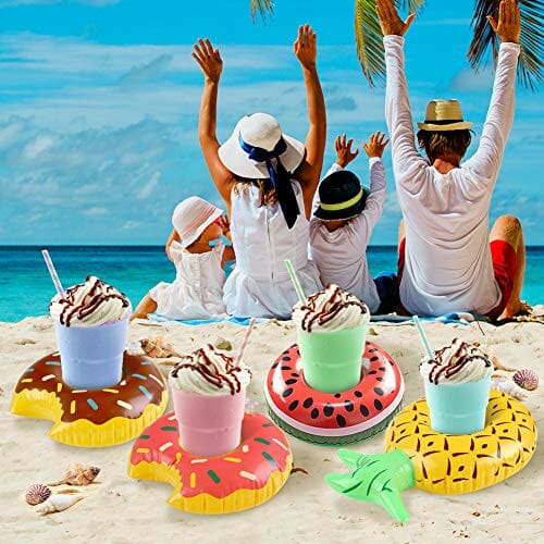 VGOODALL Nadmuchiwany uchwyt na napoje, 10 sztuk, uchwyt na butelki, puszki, dekoracja na imprezę, zabawki kąpielowe - obrazek 2