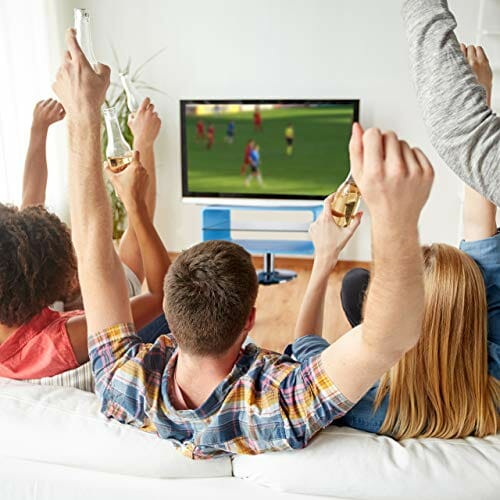 Relaxdays Stojak na telewizor retro, wąska drewniana szafka pod telewizor, szafka pod telewizor, HWD 52 x 81 x 40 cm, niebieski - obrazek 7