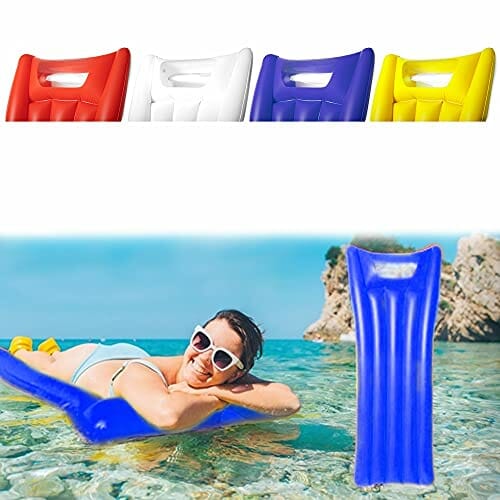 ANTEVIA - Nadmuchiwany materac do basenu lub plaży 180 x 70cm | Ponad 20 modeli | Poduszka na basen | Materiał: PVC | Kolor: Niebieski (Monvar Niebieski)