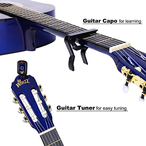 Winzz Z 80 cm gitara klasyczna 4/4 rozmiar dla dorosłych dzieci zestaw - obrazek 5