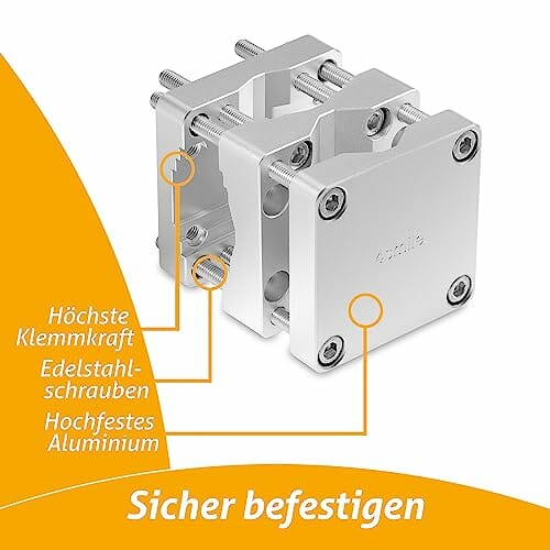 4smile Sonnenschirmhalter Balkongeländer – Aluminium Sonnenschirm Balkon Halterung - Schirmhalterung SunnySquare, stabiles Universaltalent, hält jeden Balkonschirm - obrazek 5