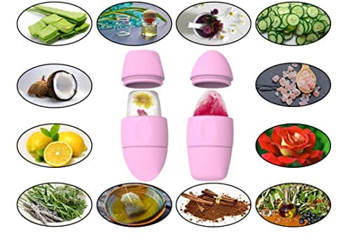 Wałek do lodu do twarzy, kule lodu, narzędzie do masażu twarzy i oczu, wałek do lodu wielokrotnego użytku, przeciwzmarszczkowy (różowy) - obrazek 5