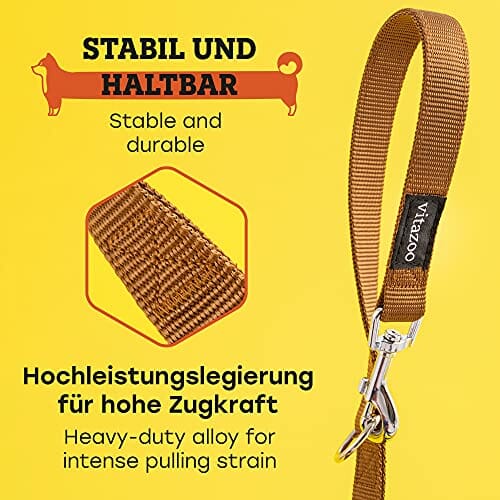 Brązowa smycz dla psa - regulowana, 4 długości, odpowiednia dla dużych - obrazek 4