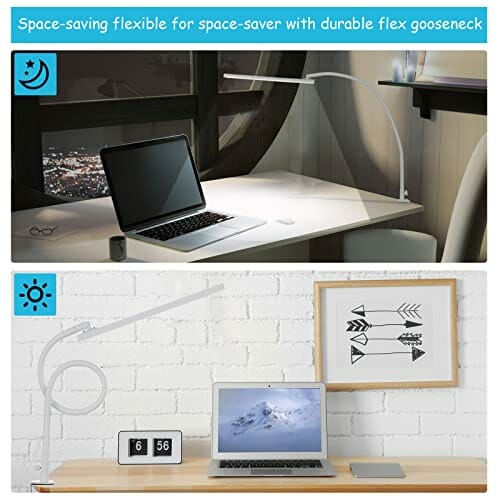 Lampa Biurkowa LED z Zaciskiem (Gooseneck - Czarny) - obrazek 5