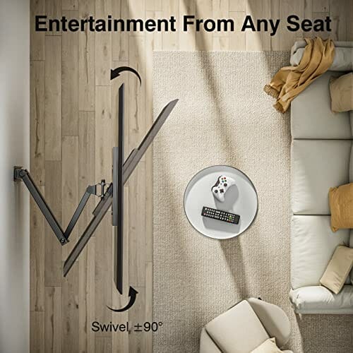 Uchwyt Ścienny do Telewizora, Obracanie Nachylanie Wysuwanie Obrotowy - obrazek 11