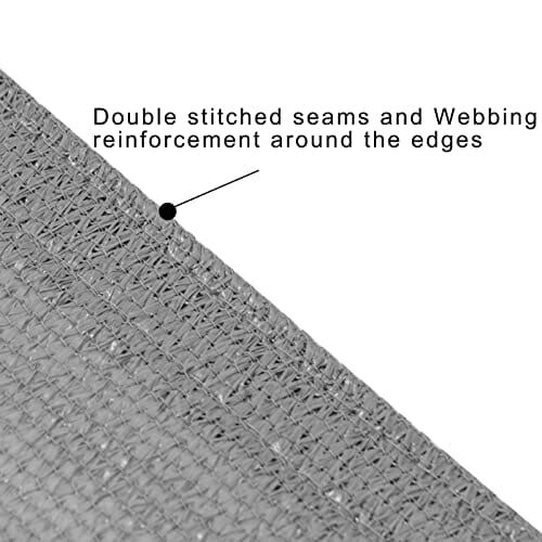 WOLTU Sonnensegel Rechteck 4x6m Hellgrau atmungsaktiv Sonnenschutz HDPE Windschutz mit UV Schutz für Garten Terrasse Camping - obrazek 4