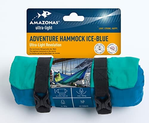 AMAZONAS Hamak Ultralekki hamak Adventure lodowy niebieski 275 cm x 14 - obrazek 2