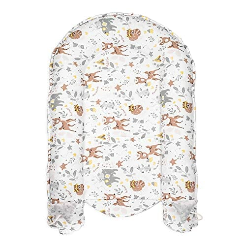 Ciepłe gniazdo niemowlęce 90x50 cm - przytulanki gniazdo nowonarodzone kokon zimowy/jesienny kokon niemowlęcy jeleń jasnoszary - obrazek 6