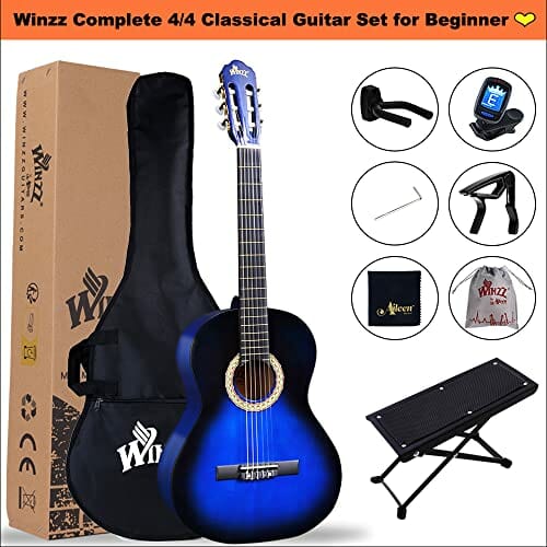 Winzz Z 80 cm gitara klasyczna 4/4 rozmiar dla dorosłych dzieci zestaw - obrazek 2