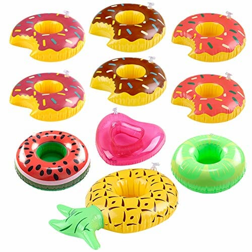 VGOODALL Nadmuchiwany uchwyt na napoje, 10 sztuk, uchwyt na butelki, puszki, dekoracja na imprezę, zabawki kąpielowe