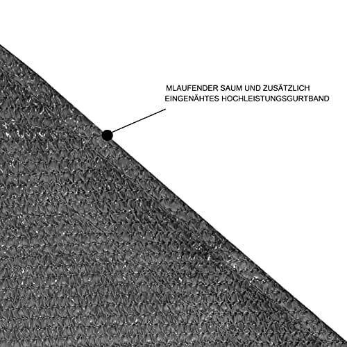 WOLTU Sonnensegel rechteckig 2x2m Sonnenschutz HDPE Durchlässig Atmungsaktiv Sonnendach UV Schutz mit Befestigung Set - obrazek 6