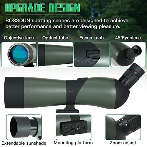 Statyw do spektyw, torba do przenoszenia i adapter do smartfona – HD wodoszczelny monokular zakres zastosowania do safari, zwiedzania, stargazing, łucznictwo, kemping, dzikie zwierzęta, strzelanie sportowe - obrazek 8