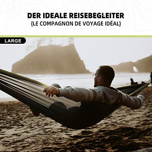 BTRWOR Hamak - ultralekki hamak kempingowy podróżny, podwójny i pojedynczy, nośność 300 kg, oddychający, szybkoschnący, przenośny hamak, do użytku na zewnątrz, wewnątrz, do ogrodu - obrazek 3