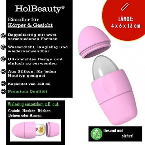 Wałek do lodu do twarzy, kule lodu, narzędzie do masażu twarzy i oczu, wałek do lodu wielokrotnego użytku, przeciwzmarszczkowy (różowy) - obrazek 7