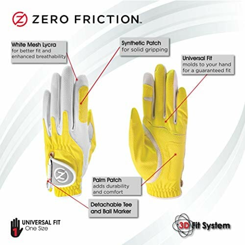 Zero Friction Damskie syntetyczne rękawice golfowe, uniwersalne dopaso - obrazek 3