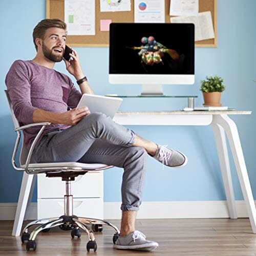 Relaxdays Podstawka pod monitor ze szkła, nakładka na telewizor, stojak na notebooka z regulacją wysokości 9 - 11 cm, szer. x gł.: 56 x 24 cm, przezroczysta - obrazek 6