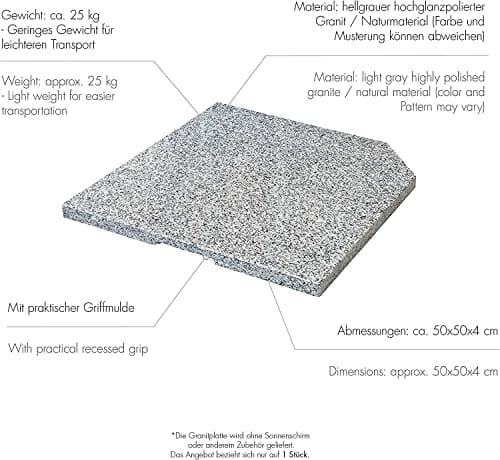 Doppler 1 x płyta granitowa 25 kg, płyta obciążająca 50 x 50 x 4 cm, d - obrazek 3