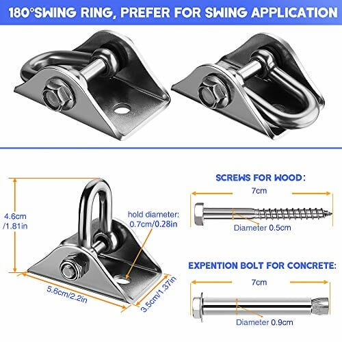 2 sztuki o pojemności 450 kg, obracane o 180°, ciche haki sufitowe do - obrazek 5